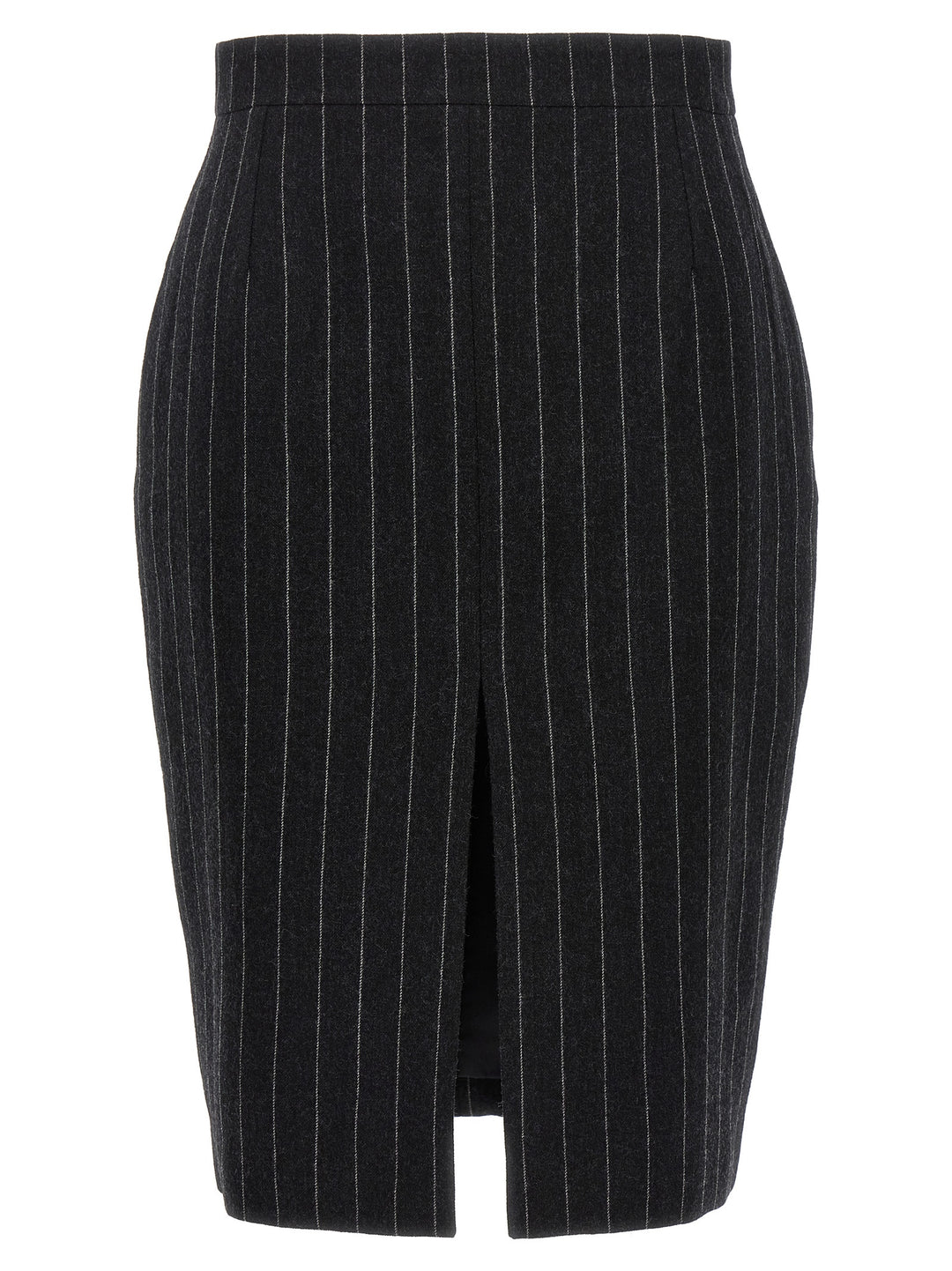 Pinstriped Wool Skirt Skirts Gray