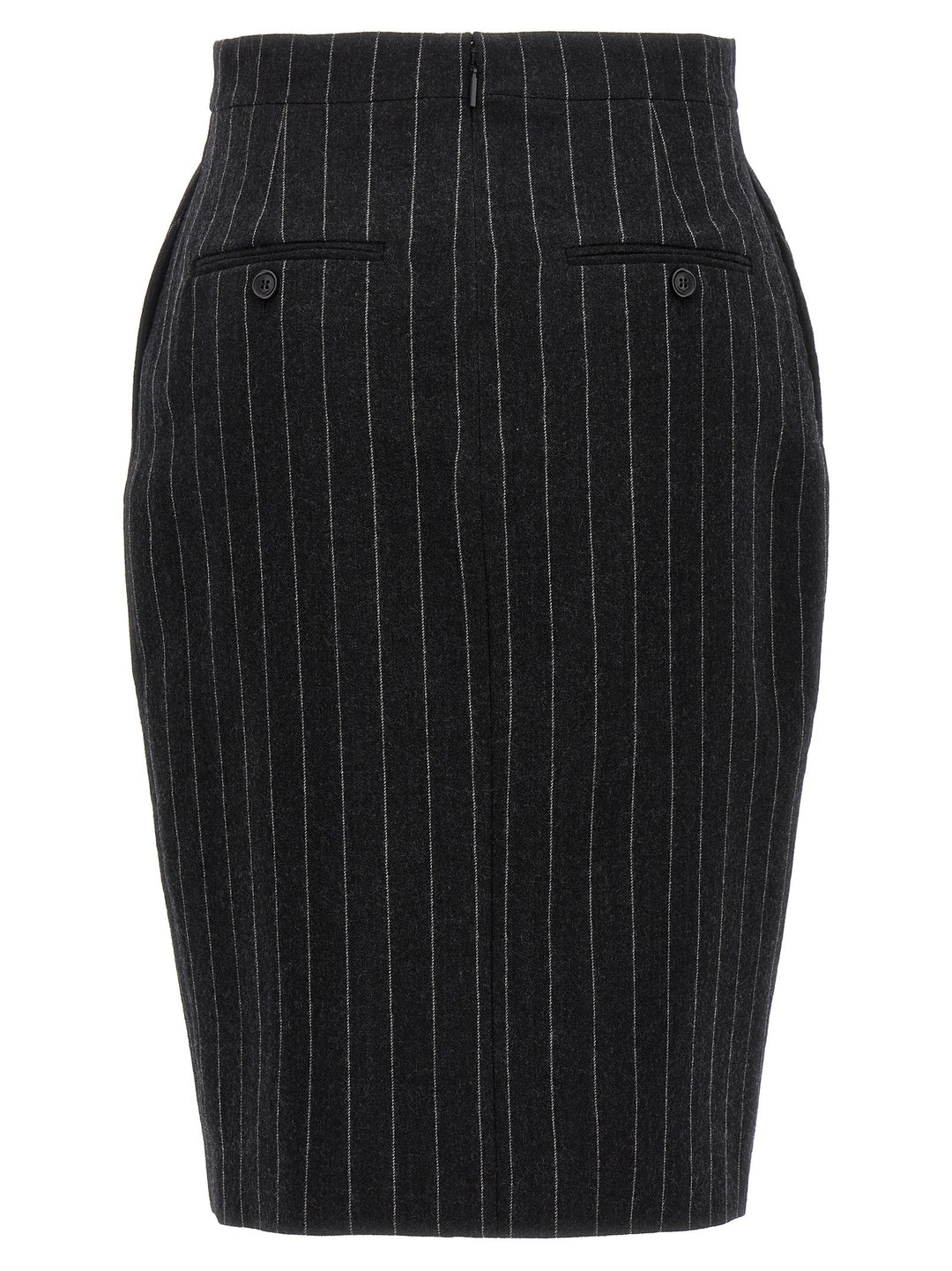 Pinstriped Wool Skirt Skirts Gray