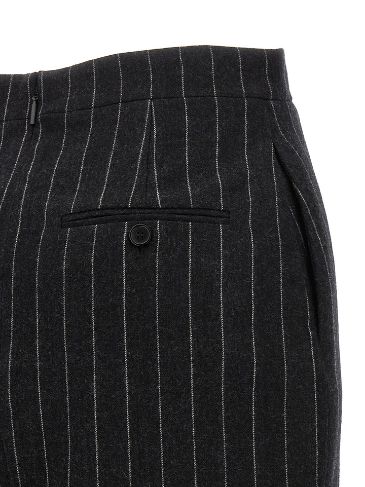 Pinstriped Wool Skirt Skirts Gray