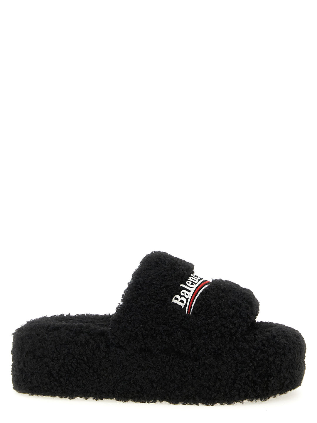 Balenciaga Furry Platform Sandals - Black | d32610c543a2ac7558082121956b3be53cd0848a