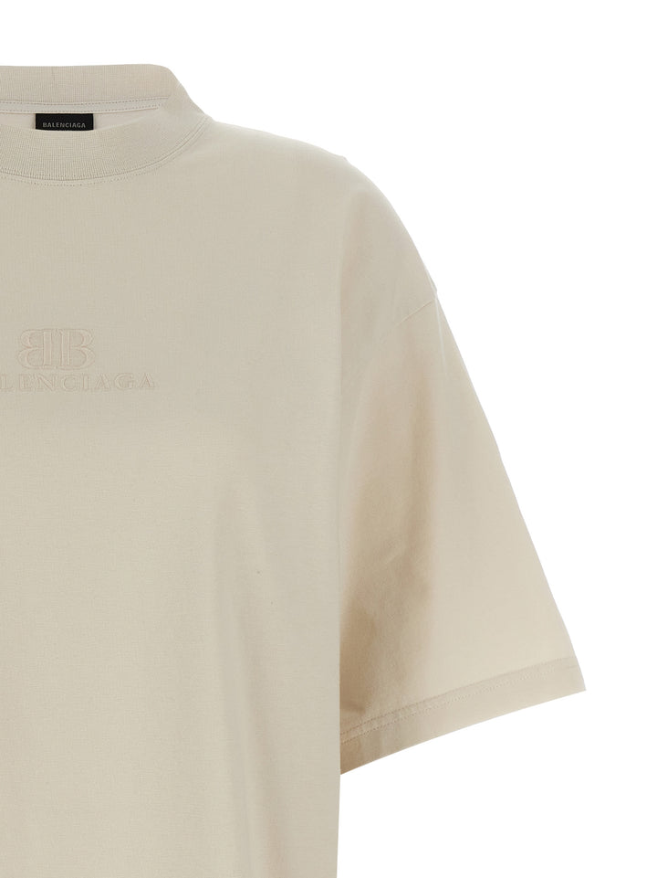 Logo Embroidery T-Shirt Beige