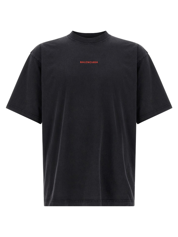 Balenciaga Logo Embroidery T-shirt - Black | f4bf5dc179bab592444384684c475a608296396c