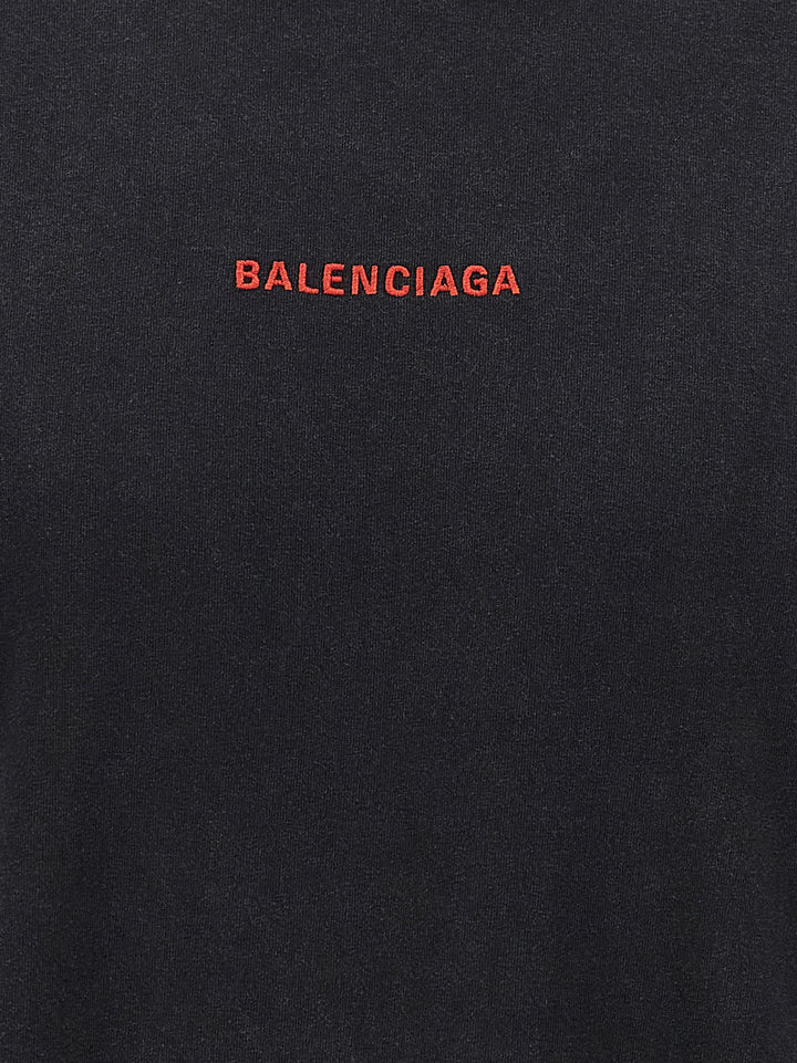 Balenciaga Logo Embroidery T-shirt - Black | 538b073640b55f47e03116451a052a7337f17f01