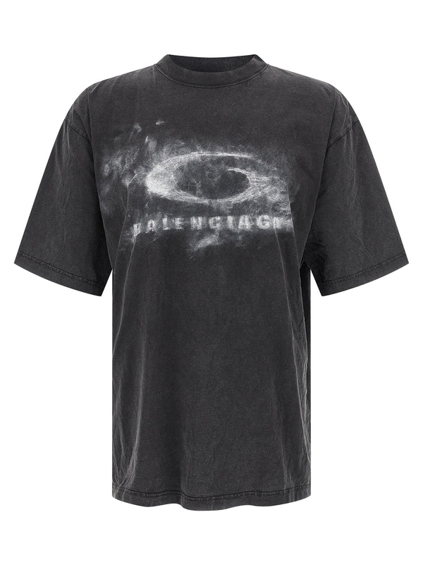 Washed Crayon Loop T-Shirt White/Black