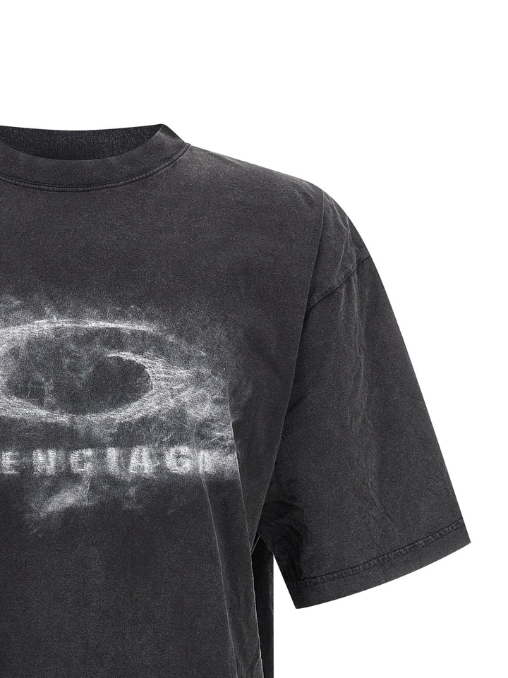 Balenciaga Washed Crayon Loop T-shirt - White/Black | 3d587225e4a9eb9b844256d9418c9a8a684b4f71
