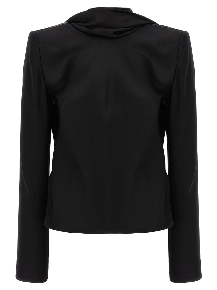 Back Neckline Top Tops Black