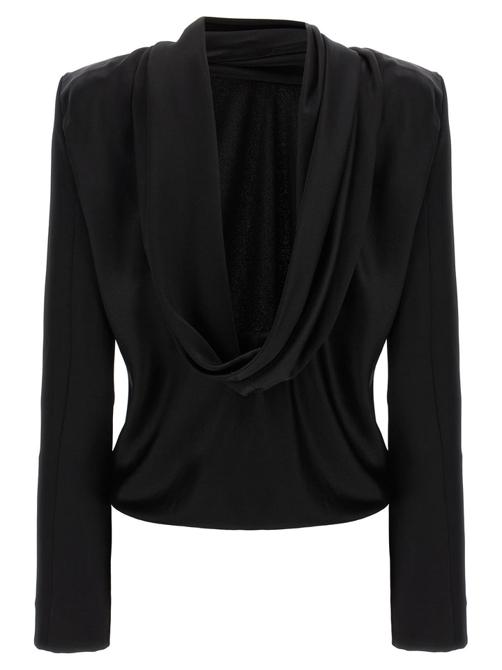 Back Neckline Top Tops Black