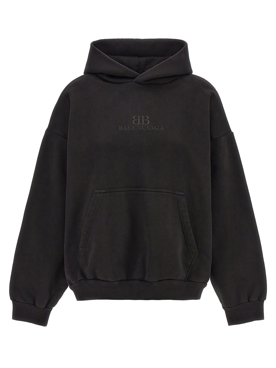 Logo Embroidery Hoodie Sweatshirt Black