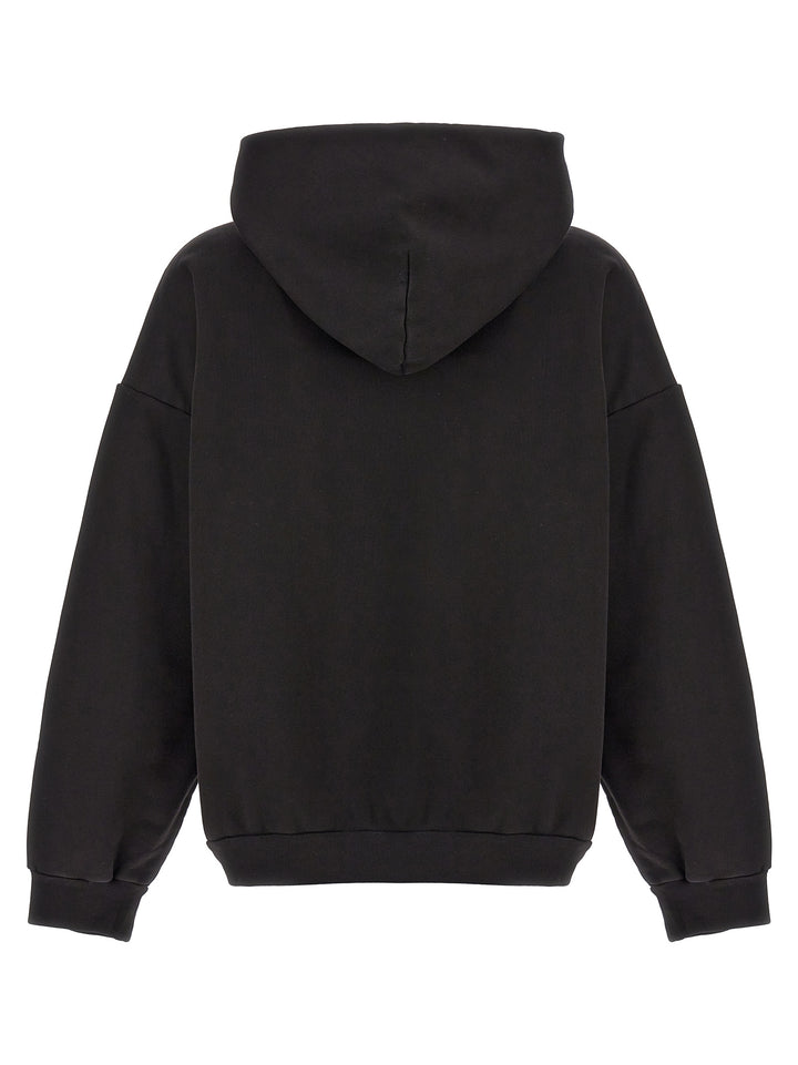 Logo Embroidery Hoodie Sweatshirt Black