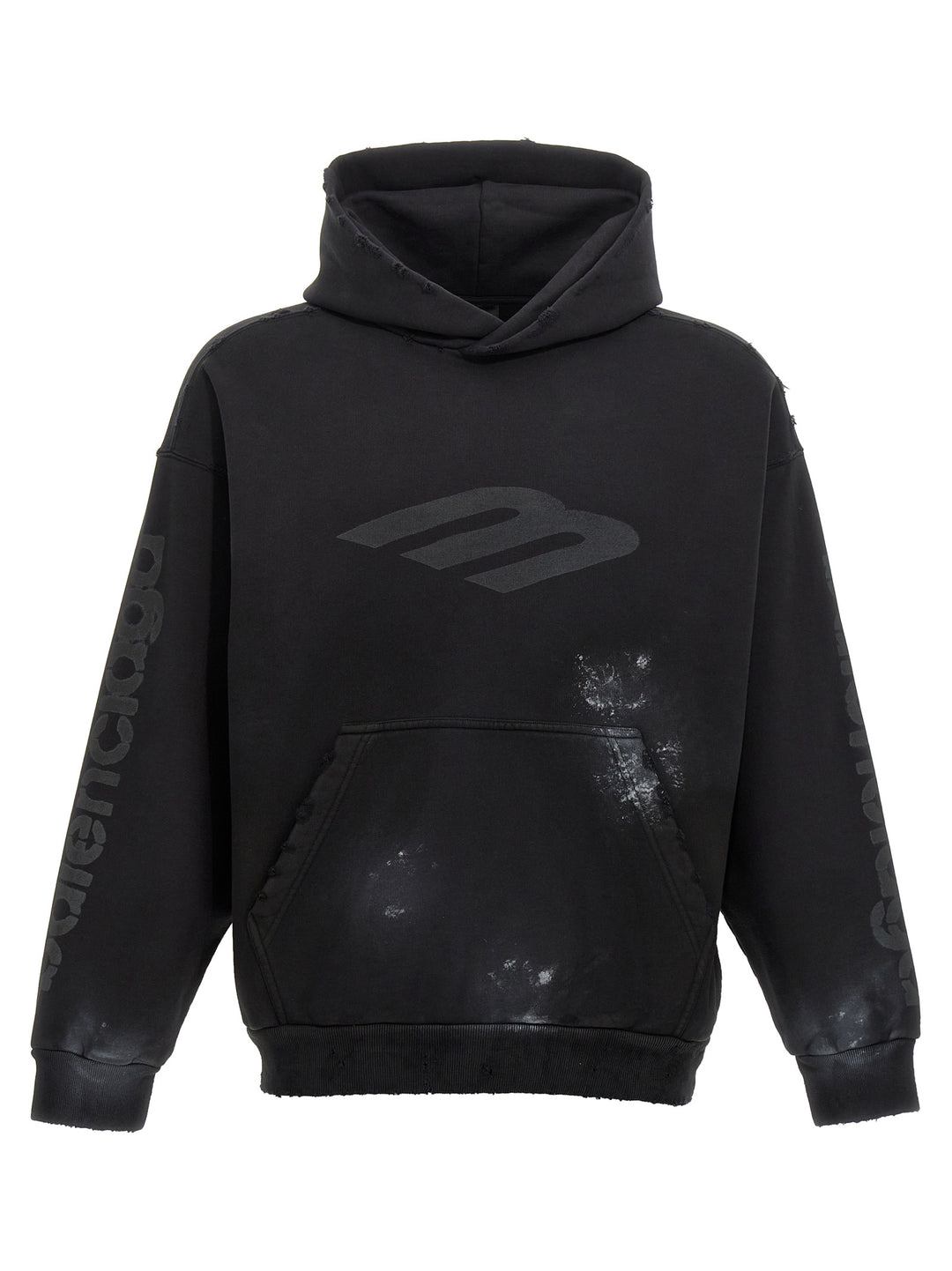 Logo Print Hoodie Sweatshirt Black