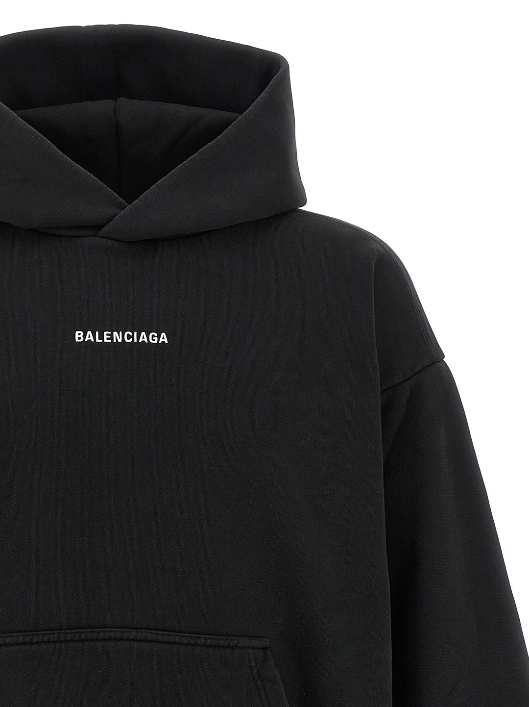 Balenciaga Logo Embroidery Hoodie Sweatshirt - White/Black | f551c97e0883fbf06a548d35e8743582a6a2c447