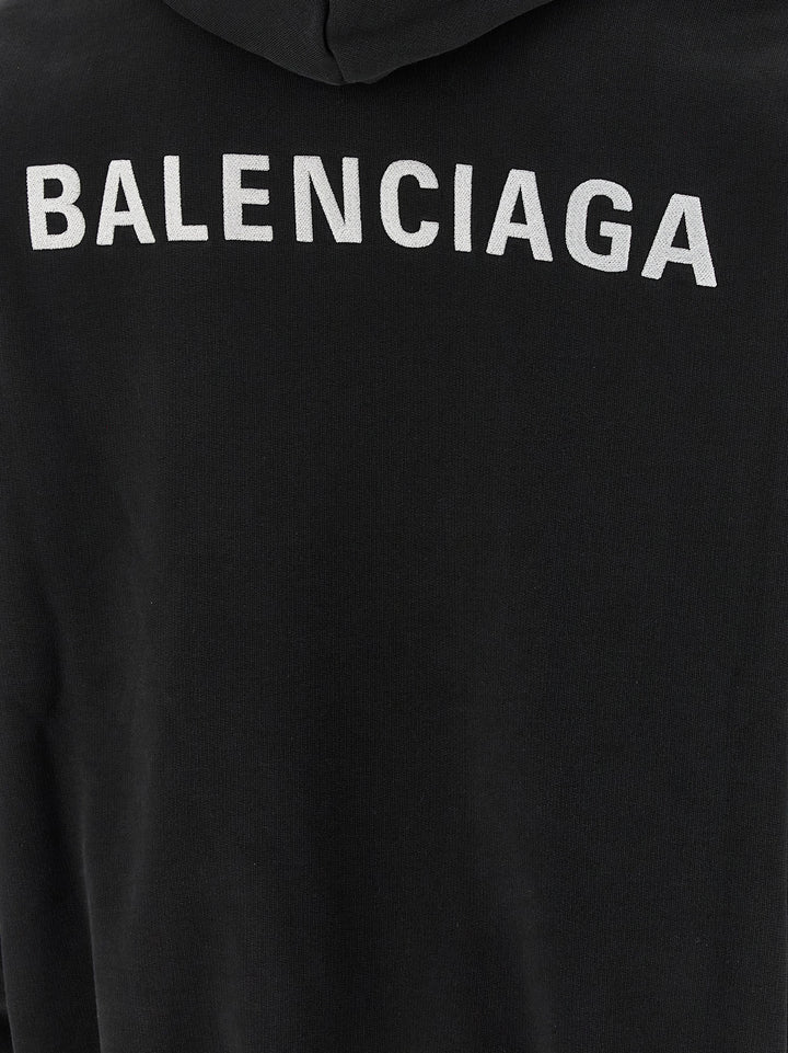 Balenciaga Logo Embroidery Hoodie Sweatshirt - White/Black | 3656fc985d3692c39e12b29bbd80e7fd27799234