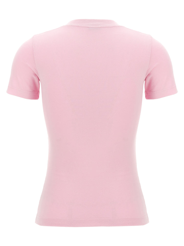 Logo Embroidery T-Shirt Pink