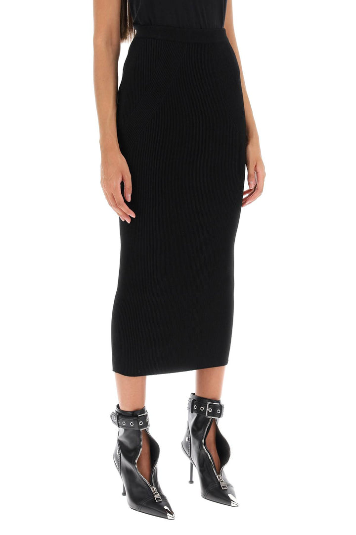 Ribbed Knit Pencil Skirt