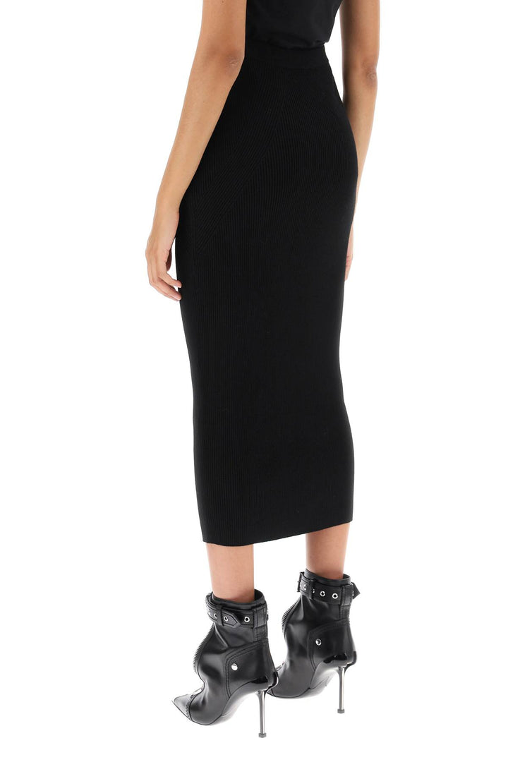 Ribbed Knit Pencil Skirt