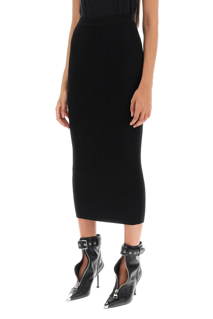 Ribbed Knit Pencil Skirt