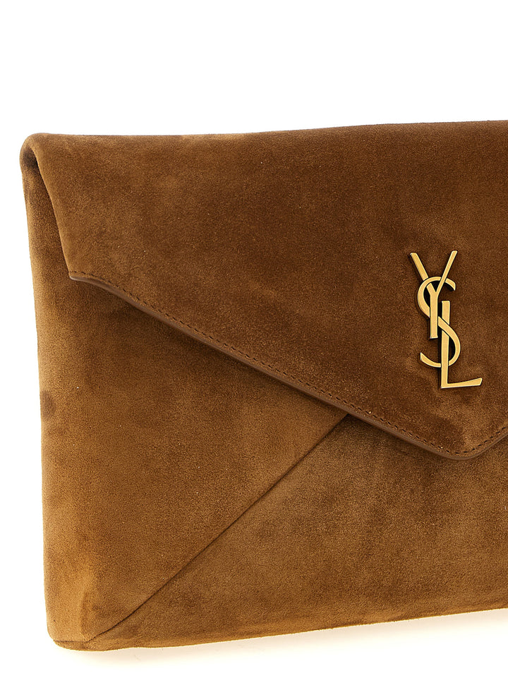 Saint Laurent Envelope Clutch - Brown | 8d4d7863a94eb2ad389633304f6650b7321355b4