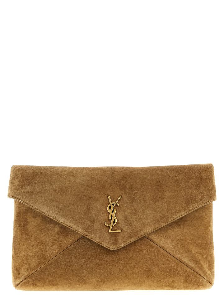 Saint Laurent Envelope Clutch - Brown | 52a0a34d201b13538aa1b0db41f0a40b9bd99c37