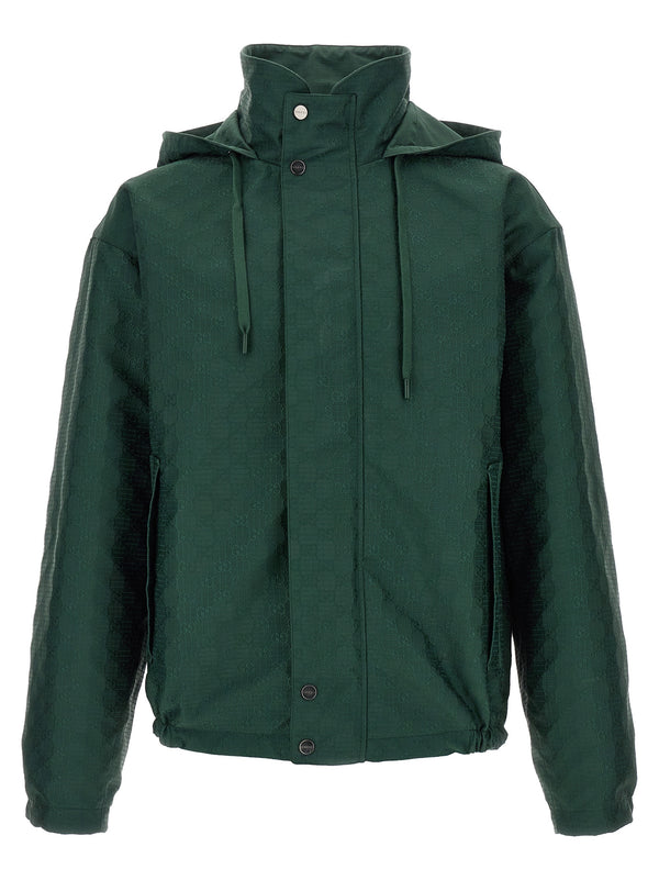 Reversible Ripstop Cotton Jacket Puffer Jackets Green