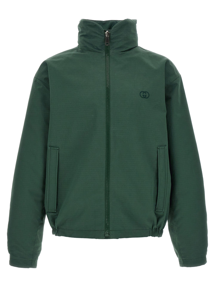 Gucci Reversible Ripstop Cotton Jacket Puffer Jackets - Green | d51dcea3a03f41dee54bf07034e15a9b76f114b7