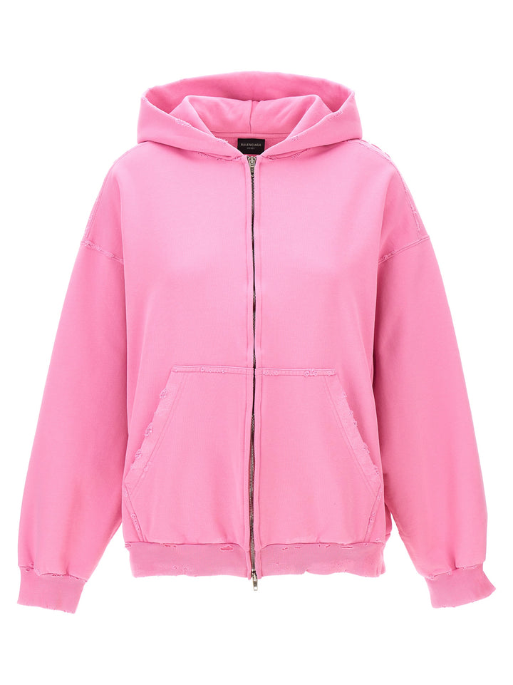 Printed Hoodie Sweatshirt Pink