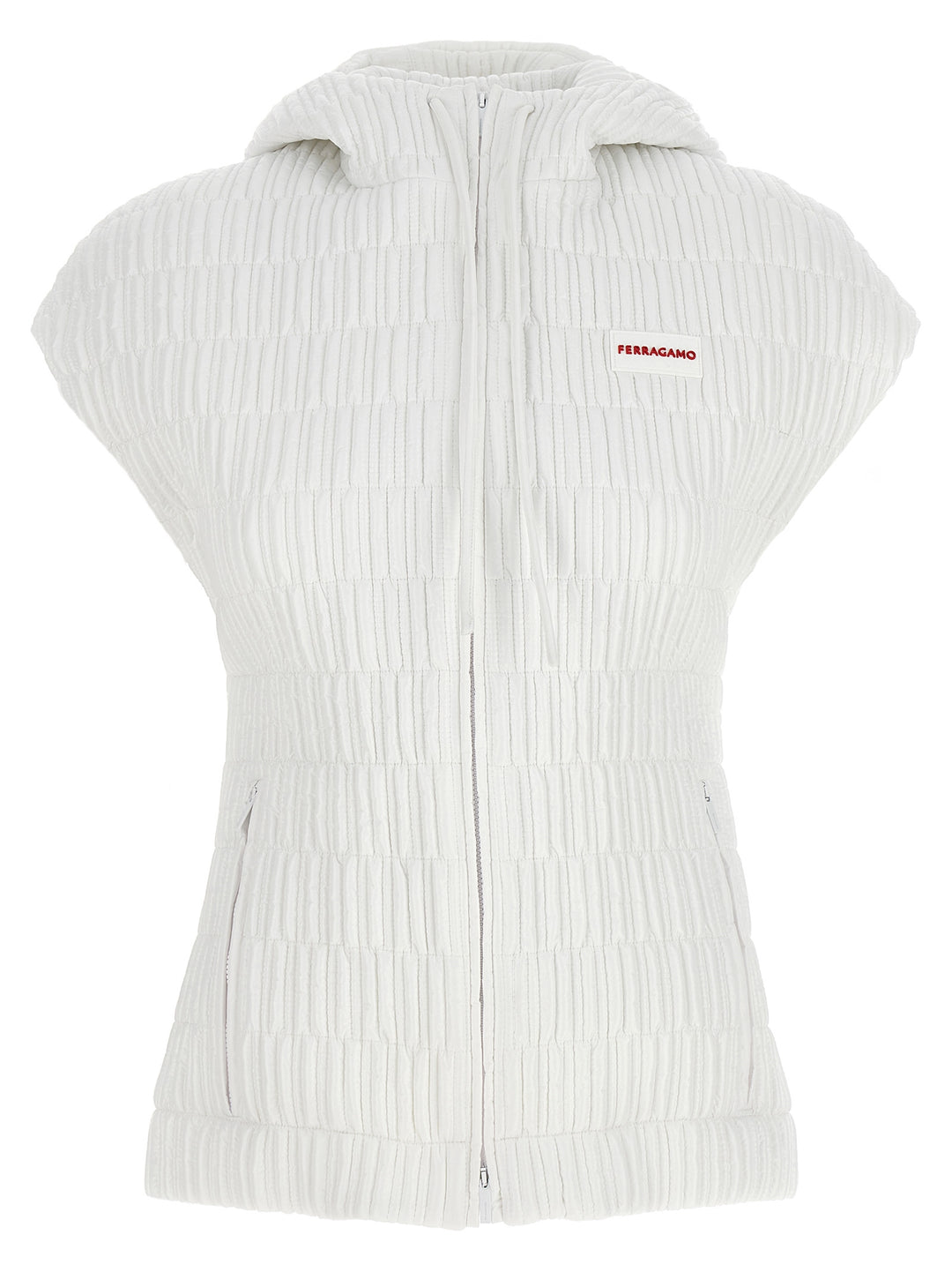 Ferragamo Hooded Vest Gilet - White | facb42a54ba48c9851252962a5ef03685916d516
