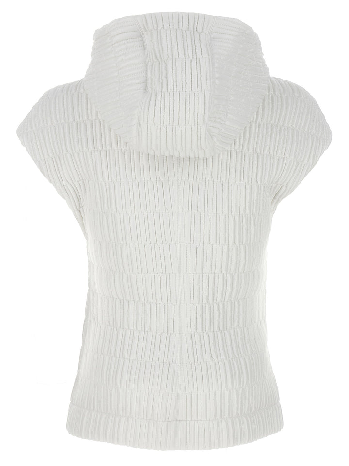 Ferragamo Hooded Vest Gilet - White | 8da15899fb53cd580e10624674dfc98a54af1091