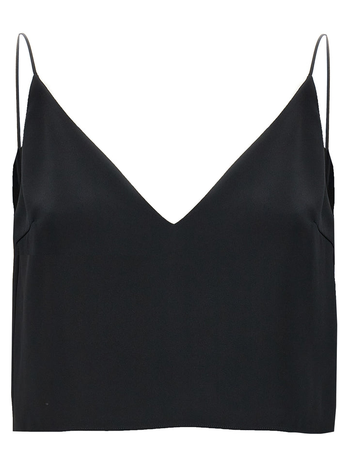 Silk Cropped Top Tops Black