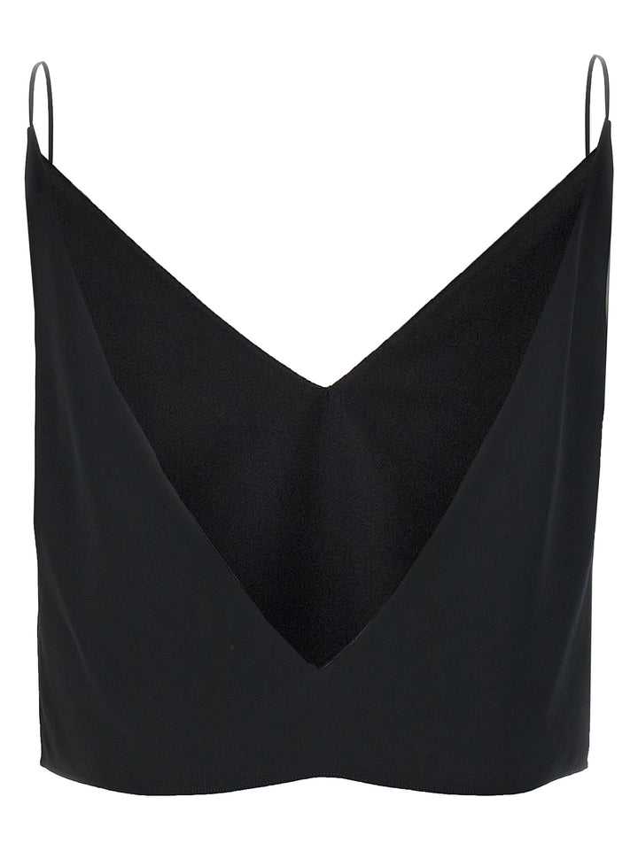 Silk Cropped Top Tops Black