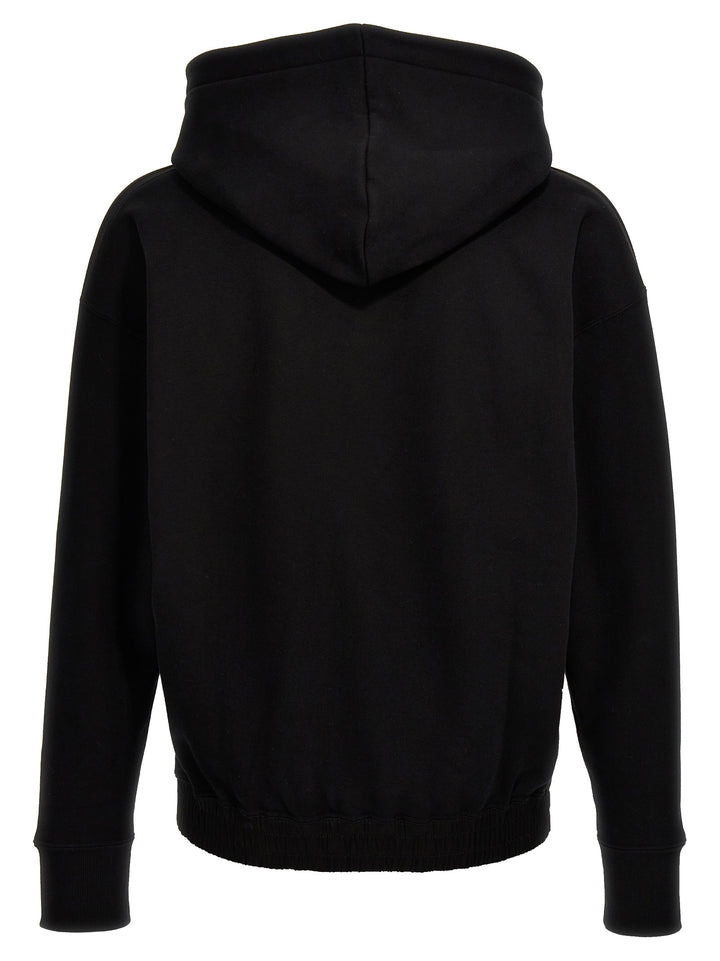 Logo Embroidery Hoodie Sweatshirt Black