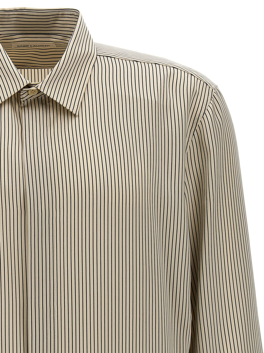 Striped Satin Shirt Shirt, Blouse White