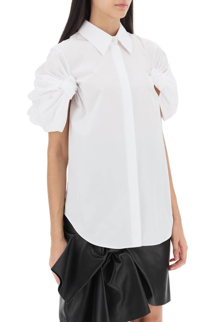 Shirt With Knotted Short Sleeves