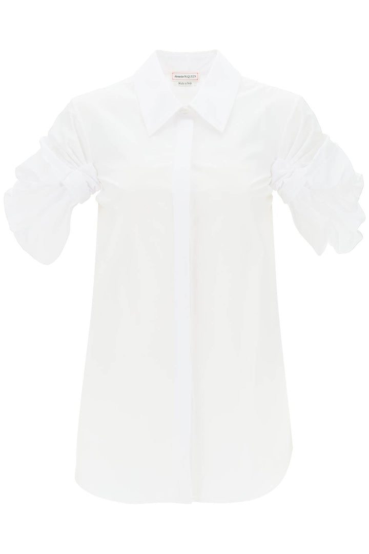 Shirt With Knotted Short Sleeves