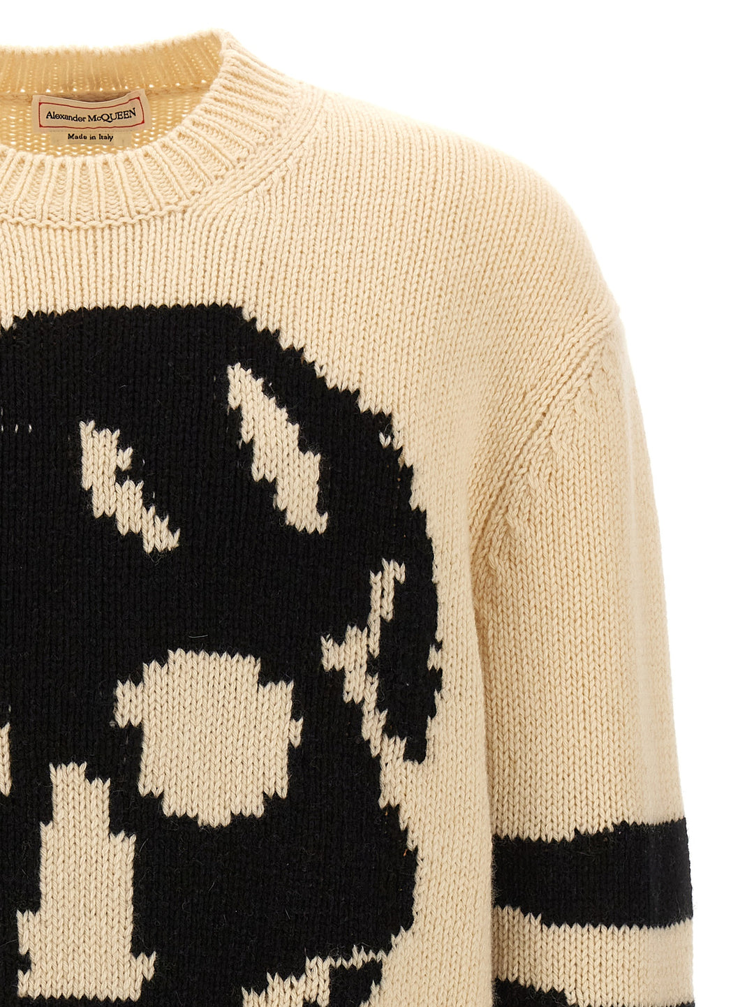 Contrast Intarsia Sweater Sweater, Cardigans White/Black