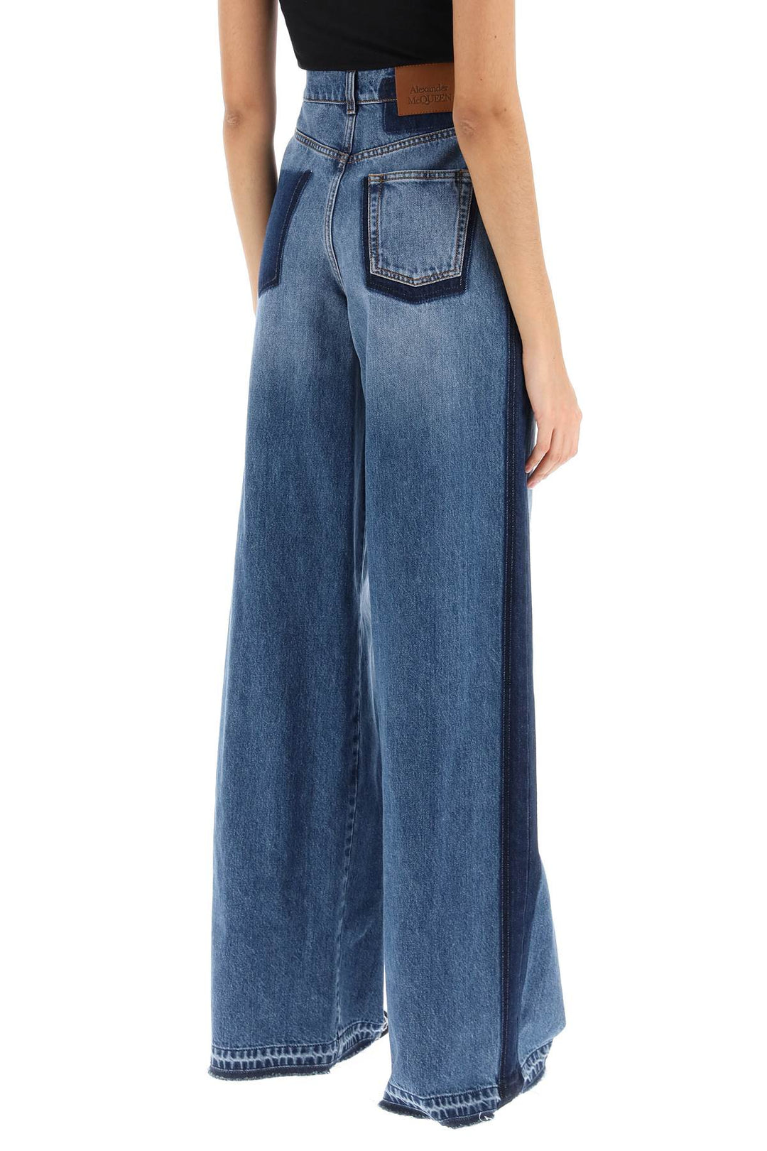 Wide Leg Jeans With Contrasting Details