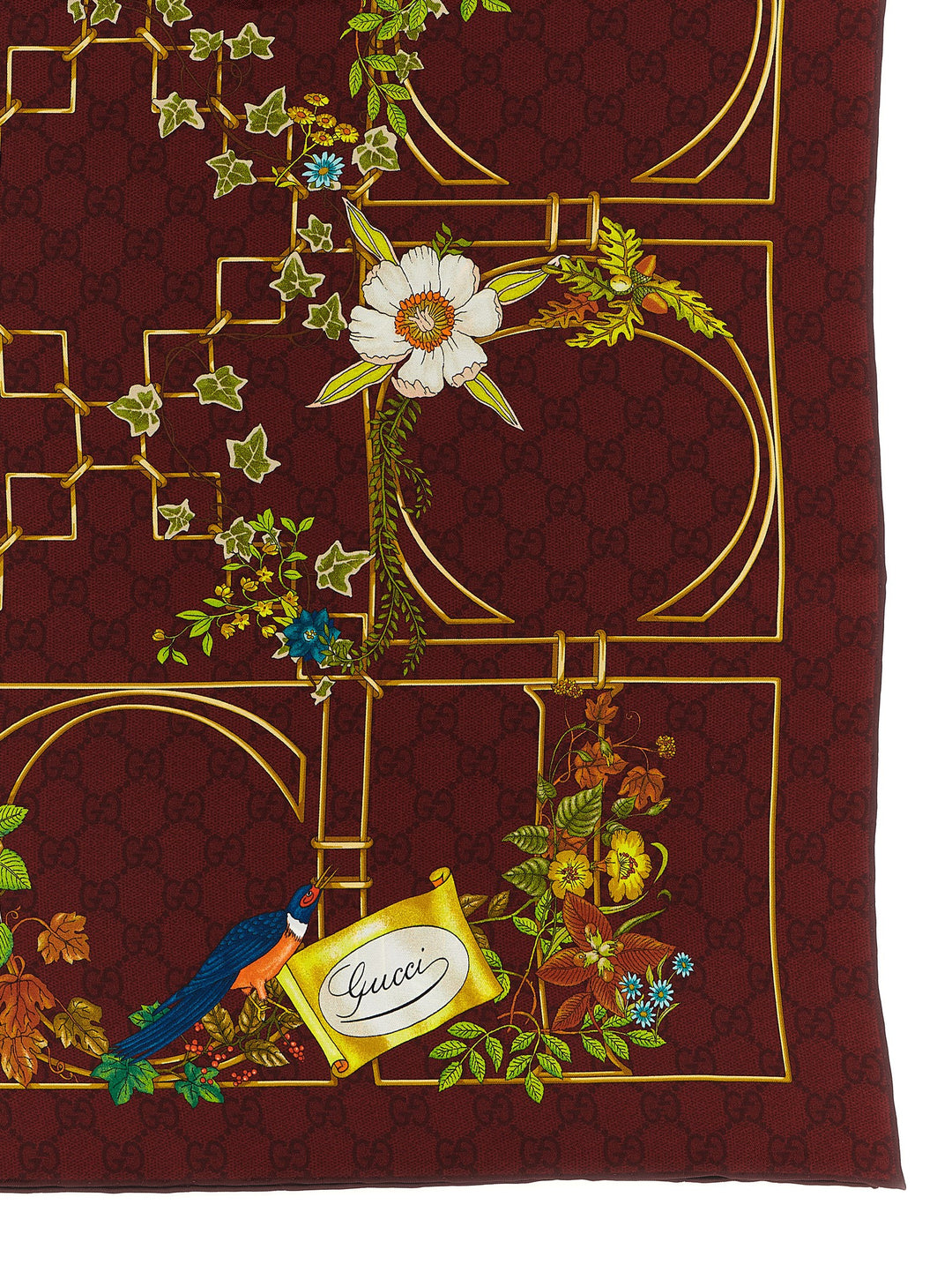 Gucci Floral Print Carré Scarves and Foulards - Bordeaux | 32cff2ea56f31b5af92334cff962a098372a1bf6
