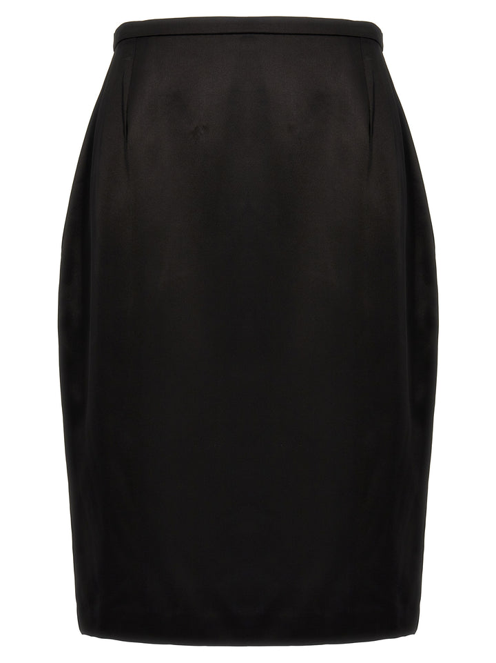 Satin Skirt Skirts Black