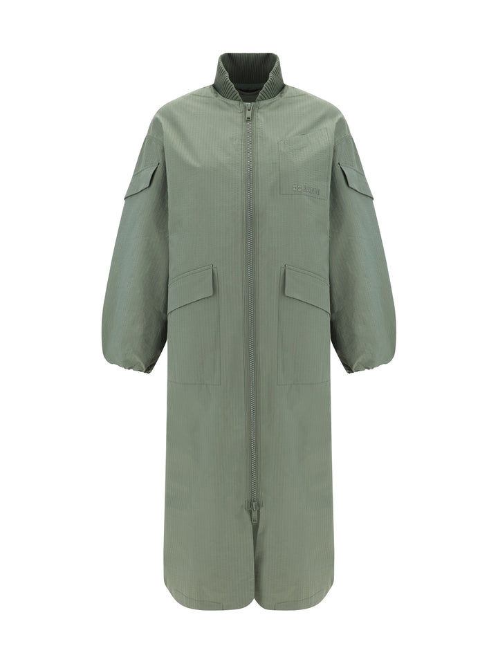 TECH SEERSUCKER OVERSIZED SHELL COAT