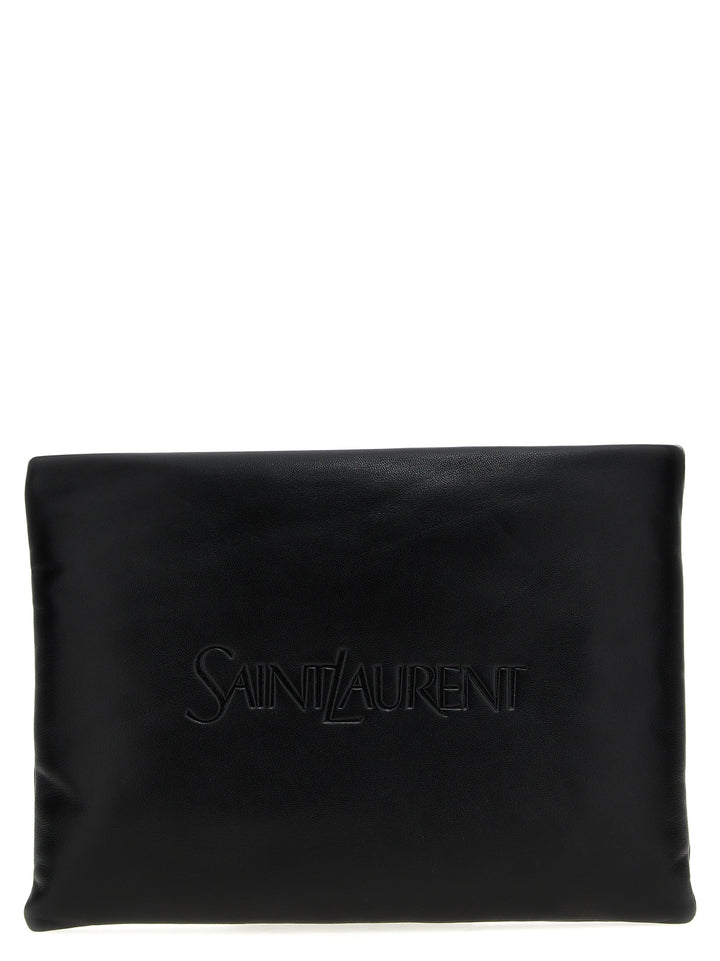 Logo Padded  Bag Clutch Black