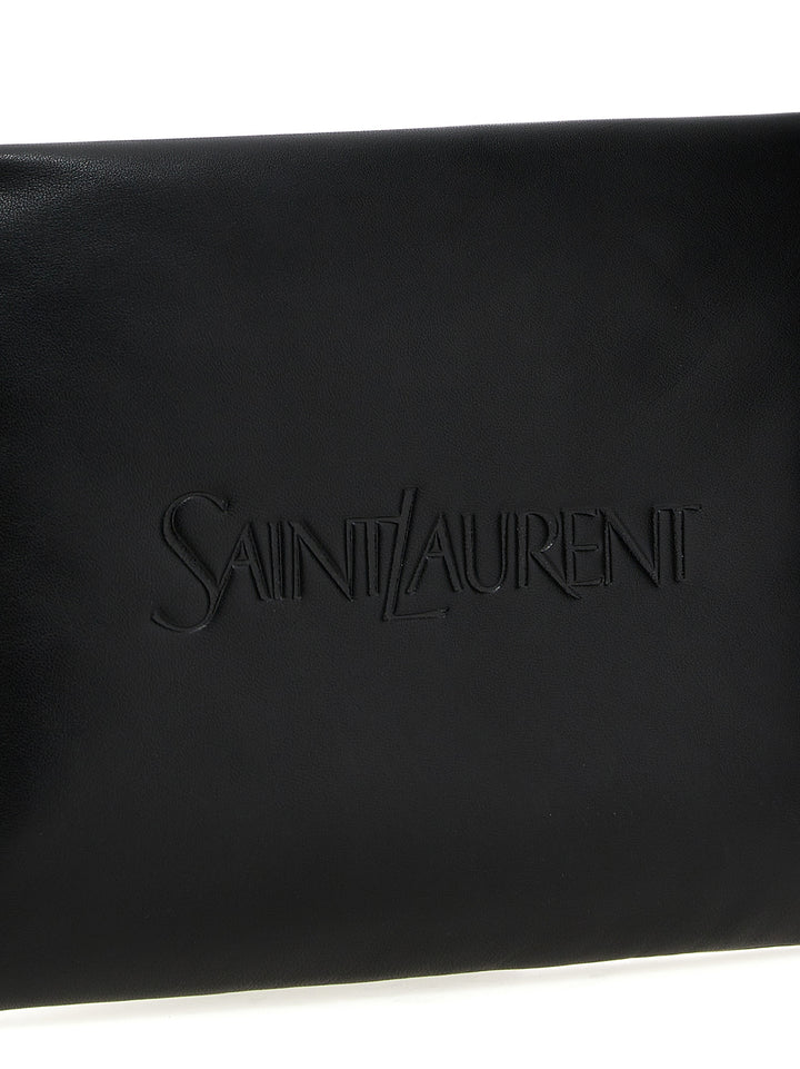 Logo Padded  Bag Clutch Black