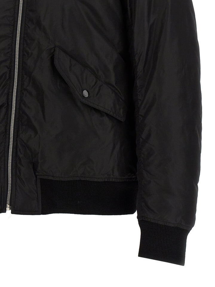 Silk Bomber Jacket Casual Jackets, Parka Black