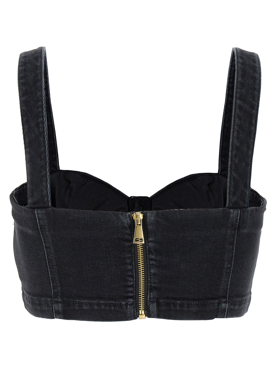 Denim Strap Top Tops Black