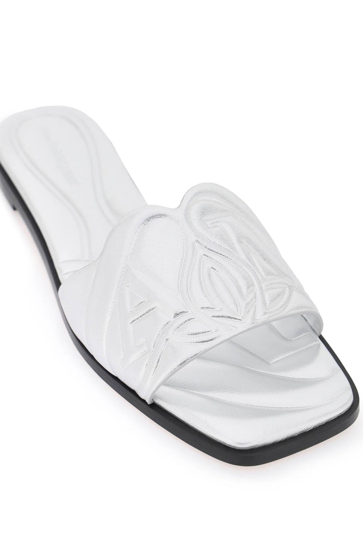 Laminated Leather Slides With Embossed Seal Logo