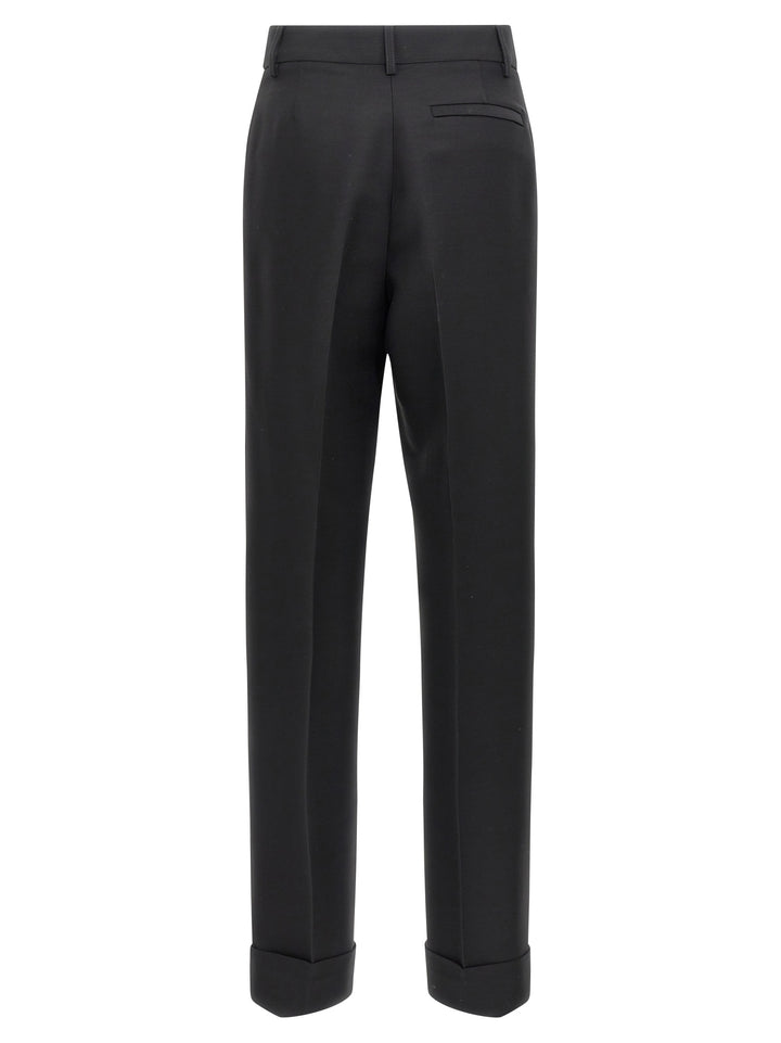 Ferragamo Stretched Pleated Trousers Pants - Black | f5cafbcf2ba2b9ca6ee3d7e869fe86ebbc441f3c