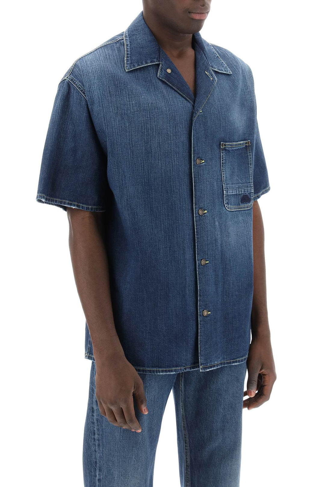 Organic Denim Short Sleeve Shirt