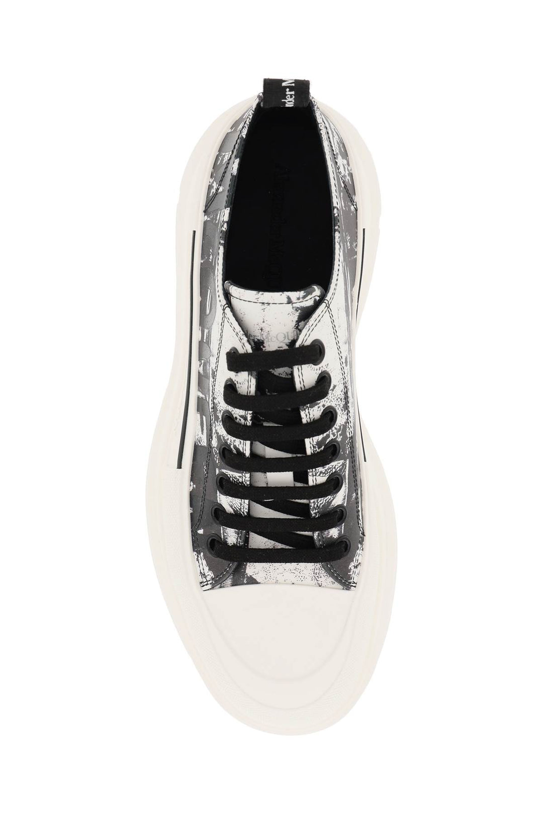 Fold Print Tread Slick Sneakers With