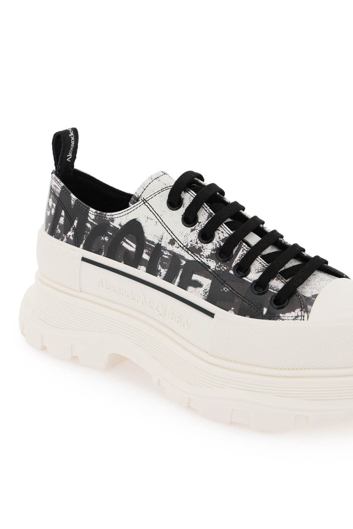 Fold Print Tread Slick Sneakers With