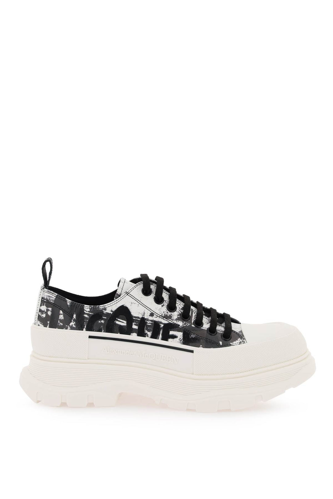 Fold Print Tread Slick Sneakers With