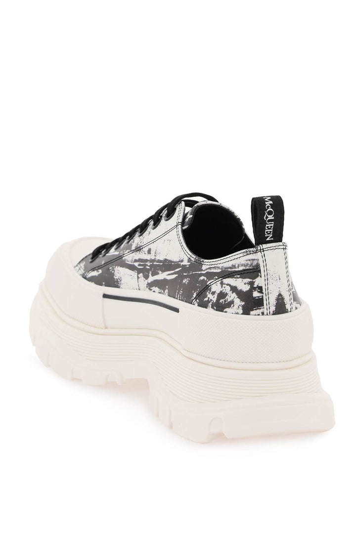 Fold Print Tread Slick Sneakers With