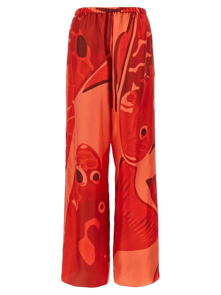 Ferragamo Palazzo Silk Pants - Red | 0d2109628d7cd272a217f1adacda854233a89d01